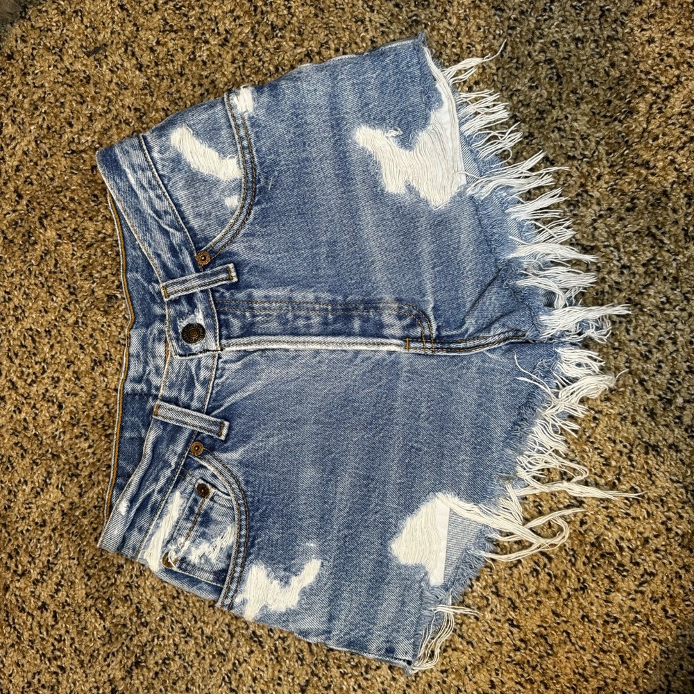 Women’s Levi’s Blue Distressed Jean Shorts